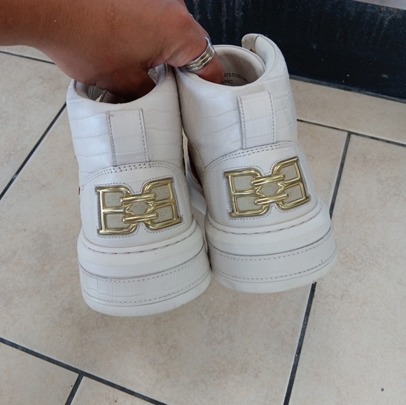 Bally White and Red Croc-Embossed Sneakers Size Eu11E Us 12D - Picture 4 of 8